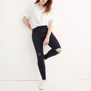 Madewell 9" Mid-Rise Black Skinny Jeans Size 30